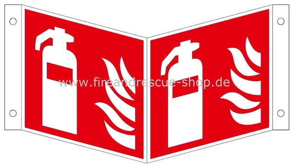 Winkelschild / Nasenschild mit Feuerlöscher-Symbol-Schild ISO 7010